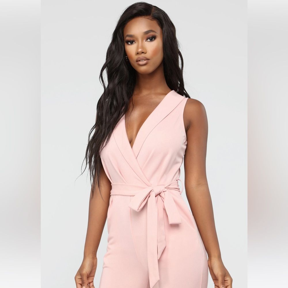 NWT Fashion Nova Stacey Sleeveless Jumpsuit Blush